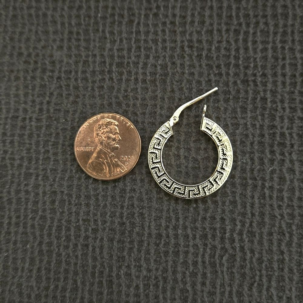Mia Fiore Gold💛 Greek🇬🇷 Key🔑 Hoop Earrings - Picture 8 of 16